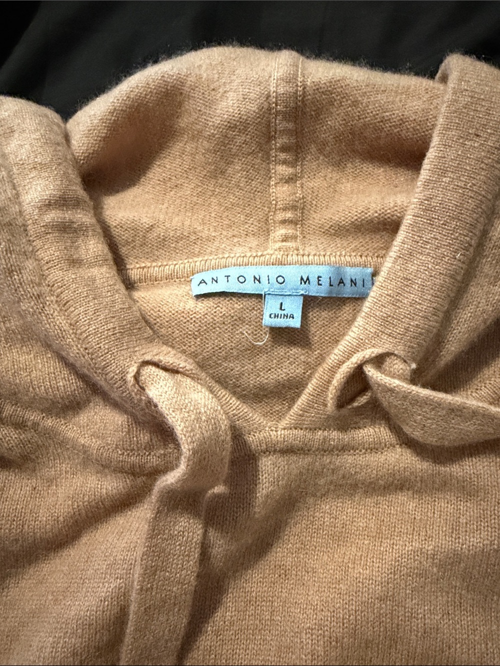 ANTONIO MELANI Men’s Camel Crewneck Hoodie Sweater